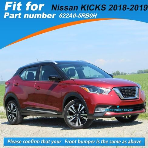 Car Front Bumper Tow Hook Cover Cap Towing Eye for Nissan Kicks 2018 2019 622A0-5RB0H Trailer Small Cover (Unpainted) in Saudi Arabia