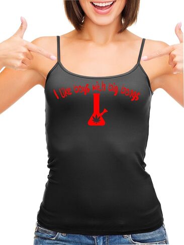 Knaughty Knickers أحب الأولاد مع Big Bongs Pot Weed Black Camisole Tank Top in Saudi Arabia