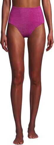 Lands' End Women's Chlorine Resistant Shine High Waisted Bikini Bottoms in Saudi Arabia