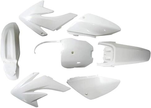 Plastics Fender Fairing Kit + Fuel Tank + Tall Seat for CRF70F CRF 70 Dirt Pit Bike Taotao DB17 125cc 140cc 150cc 160cc 200cc Motocross Motorcycle (White plastics) in Saudi Arabia