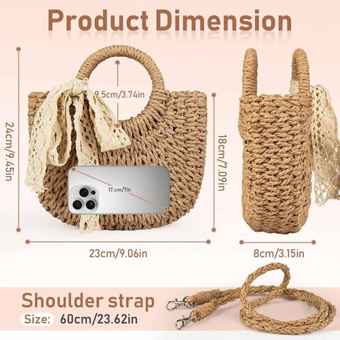 Straw Bag for Women，Small Straw Beach Clutch Purses,Shoulder Crossbody Bag City Walking and Vacation 2025 Bag,handbag in Saudi Arabia