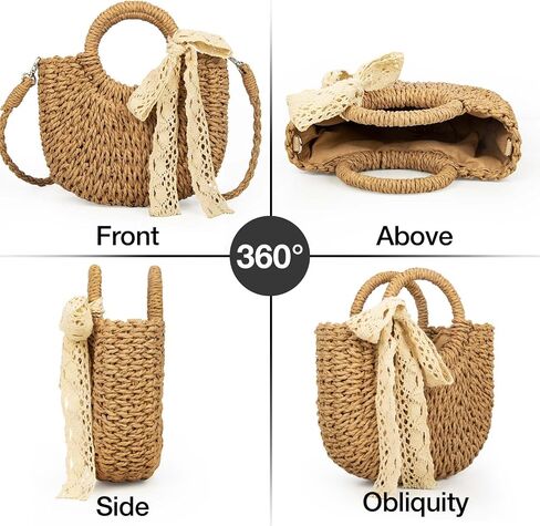 Straw Bag for Women，Small Straw Beach Clutch Purses,Shoulder Crossbody Bag City Walking and Vacation 2025 Bag,handbag in Saudi Arabia