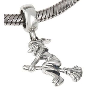 Halloween Witch Dangle Charm 925 Sterling Silver Beads Charm fit for Pandora Charms Bracelets
