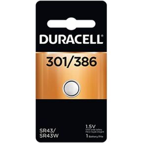 Duracell Watch and Electronic Battery 1.5 V Model No. 301/386 Carded