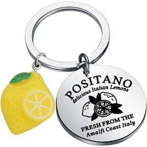 HOLLP Lemon Lover Gift Positano Italy Limoncello Gifts Positano Delicious Italian Lemons Coast Italy Travel Souvenir Keychain