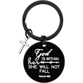 Vadaka Religious Faith Gift Jewelry Christian Keychain Inspirational Jewelry Baptism Keyring Bible Verse First Communion Gift