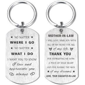 SOUSYOKYO Mother in Law Wedding Gift from Bride, Mother of The Groom Gifts. Best Mother In Law Keychain from Daughter In Law, Personalized Mother's Day Key Chain for Mother-in-Law Birthday Gift Ideas
