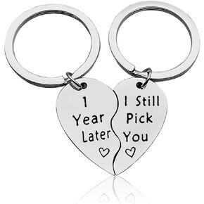 Vadaka 1st First Wedding Anniversary Keychain Anniversary Jewelry Keychain Key Ring Matching Couple Keychain Anniversary Keyring Husband Gift from Wife Happy Anniversary Keychain Gift for Couple