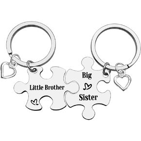 Sister Brother Keychains Brother and Sister Gifts for Little Brother Big Sister Keychain Set Brother Gifts from Sister Christmas Birthday Gifts Sibling Gifts for Brother and Sister Family Jewelry