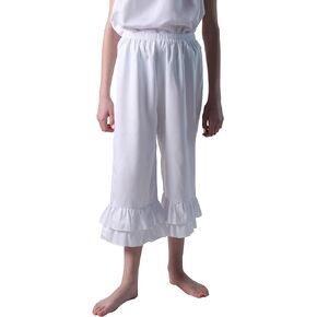 Girls White Renaissance Ruffle Bloomers (Choose Size)