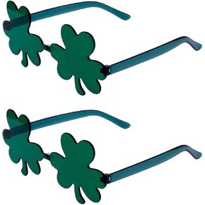 2 Pcs St. Patrick's Day Green Shamrock Glasses,Irish Clover Eyeglasses for Women Men Kids Party Favor and Dress Up in Kuwait