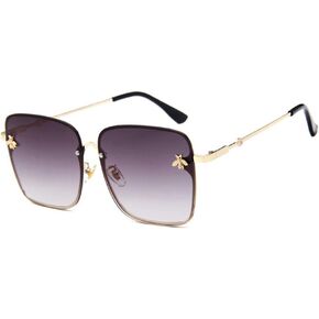 CdyBox Oversized Sunglasses Women Gradient Square Bee Sun Glasses for Lady Fashion Gifts