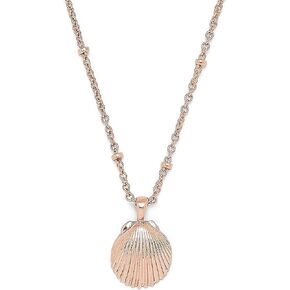 Pura Vida 18" Rose Gold or Silver Satellite Shell Necklace - Adjustable Length, Brass Base - Brand Charm, 3" Extender