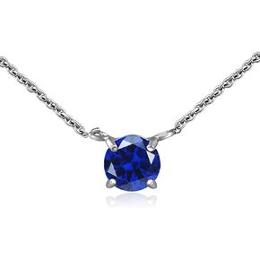 SEA OF ICE Round Austrian Crystals Solitaire Choker necklace – 6mm Round Austrian Crystals Solitaire for Women and Men – 13" Plus 3" Extender – 925 Sterling Silver Jewelry Chain