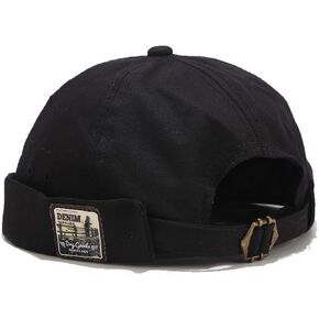 Faringoto Mens Cotton Brimless Skullcap Sailor Cap Rolled Cuff Retro Beanie Hat