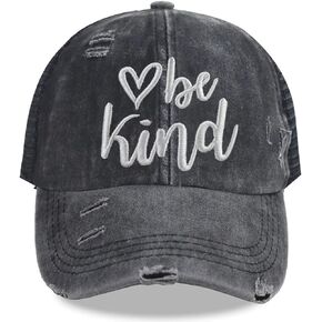 Be Kind Hat Vintage Washed Distressed Embroidered Baseball Dad Cap