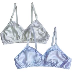 Farlenoyar Women Pure Silk Bra Soft Underwear Smooth Health Unpadded Bra Multi Size
