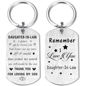 Resdink Daughter-in-law Gifts from Mother-in-law, I Love My Daughter in law Keychain, Best Gifts for Daughter-in-Law Birthday Unique, Mother's Day Present for Daughter-in-Law Wedding Day Gift Ideas