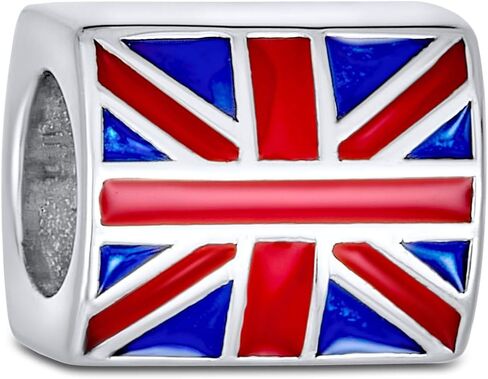 Travel Tourism England France Words Heart I Love Paris London Piccadilly Double Decker Bus Vacation British Flag Tea Cup Charm Bead For Women Teen Enamel .925 Sterling Silver Fit European Bracelet in Saudi Arabia