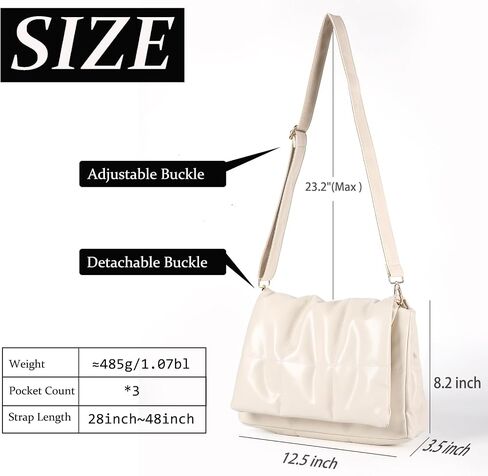 VODIU Puffer Tote Bag Quilted Shoulder Handbag Purse Designer Crossbody Bags For Women in Kuwait