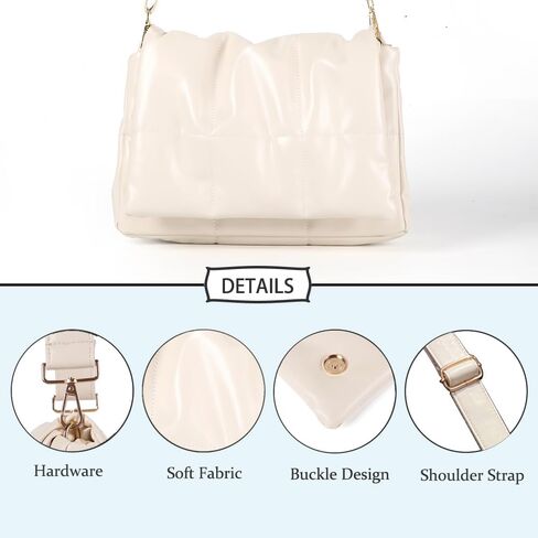 VODIU Puffer Tote Bag Quilted Shoulder Handbag Purse Designer Crossbody Bags For Women in Kuwait