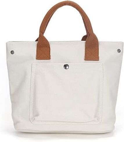 Tuobo Tote Bag Women Small Satchel Bag Handbag Stylish Tote Handbag for Women Canvas Hobo Bag Fashion Crossbody Bag Handbag Bag, White in Saudi Arabia