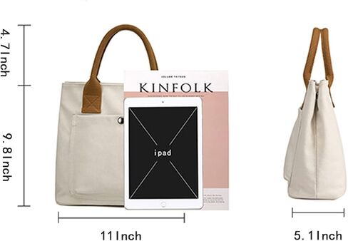 Tuobo Tote Bag Women Small Satchel Bag Handbag Stylish Tote Handbag for Women Canvas Hobo Bag Fashion Crossbody Bag Handbag Bag, White in Saudi Arabia