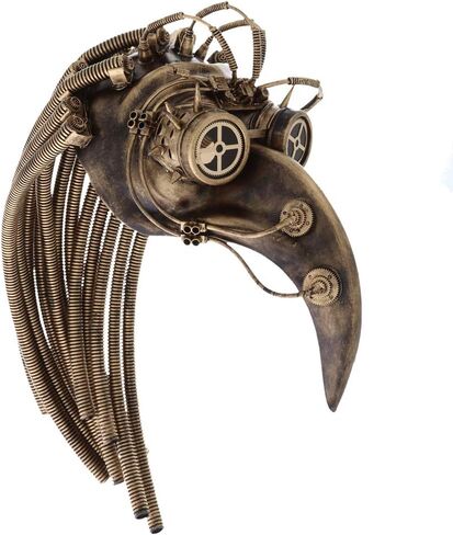 قناع Steampunk Plague Doctor ذو الشعر المعدني ومنقار الطيور in Kuwait