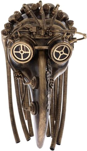قناع Steampunk Plague Doctor ذو الشعر المعدني ومنقار الطيور in Kuwait
