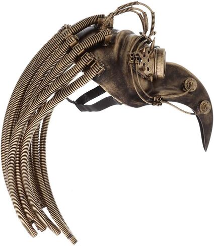 قناع Steampunk Plague Doctor ذو الشعر المعدني ومنقار الطيور in Kuwait