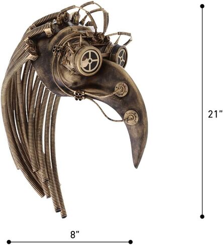 قناع Steampunk Plague Doctor ذو الشعر المعدني ومنقار الطيور in Kuwait
