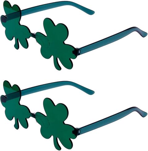 2 Pcs St. Patrick's Day Green Shamrock Glasses,Irish Clover Eyeglasses for Women Men Kids Party Favor and Dress Up in Kuwait