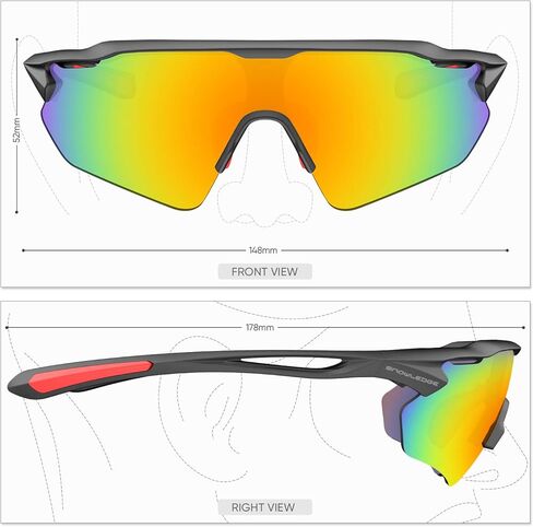 Cycling Glasses with Interchangeable Lenses, Mens Womens Polarized Sports Sunglasses, Running Baseball Cricket Sunglasses in Kuwait