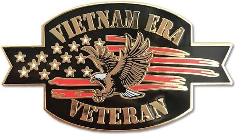 Vietnam Era Veteran Lapel Hat Suit Pin with American Eagle and USA Flag Graphics Vietnam War Memorabilia VetFriends.com Vietnam Vet Pins for Veterans Day in Saudi Arabia