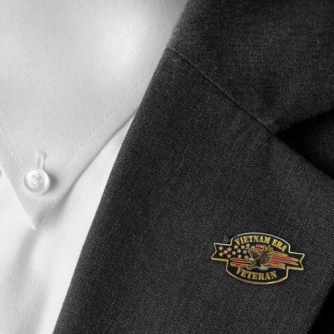 Vietnam Era Veteran Lapel Hat Suit Pin with American Eagle and USA Flag Graphics Vietnam War Memorabilia VetFriends.com Vietnam Vet Pins for Veterans Day in Saudi Arabia