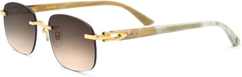 نظارات شمسية من HEPIDEM 100% بوفالو هورن للرجال، نظارات شمسية مربعة بدون إطار in Kuwait