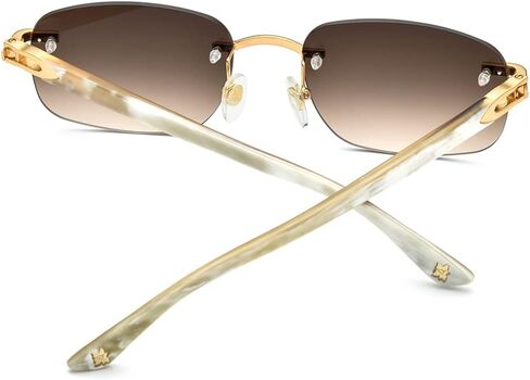 نظارات شمسية من HEPIDEM 100% بوفالو هورن للرجال، نظارات شمسية مربعة بدون إطار in Kuwait