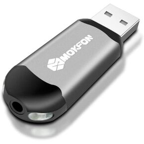 External Sound Cards USB to 3.5mm Intelligence Audio Adapter with 3.5mm Speaker and Earphone and Microphone jac for PC,Laptop,Switch,PS4.Support Windows,Mac,Linux,etc.Plug and Play (Grey)