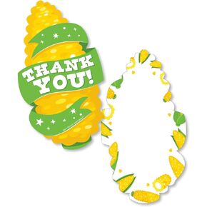 Big Dot of Happiness It's Corn - Shaped Thank You Cards - Fall Harvest Party Thank You Note Cards with Envelopes - Set of 12