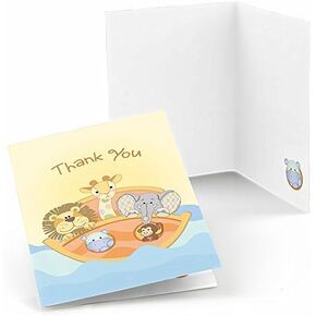 Big Dot of Happiness Noah's Ark - Baby Shower Thank You Cards (8 count)