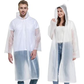 Rain Ponchos For Adults Reusable 2 Pcs Raincoats Emergency For Women Men