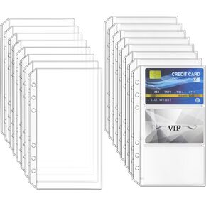 16 Pcs A6 PVC Cash Envelopes Budget Binder Pouch A6 Binder Pockets A6 Binder Card Sleeves 6 Holes A6 Binder Inserts PVC Sheet Protectors for Store Cash Photos Cards Invoices Bills in Saudi Arabia