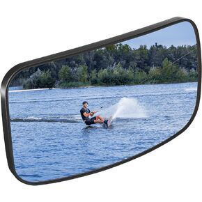 KEMIMOTO Boat Rear View Mirror, Upgrade Marine Mirror with 300°Curved Surface, 4.5"x8" Boat Clamp Mirrors for Ski Boat Pontoon Boat Water Skiing Watercraft Surfing
