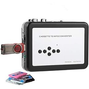 Cassette mp3 Converter, Portable Cassette Tape to MP3 Converter USB Flash Drive Capture Audio Music Player Suitable for Windows XP/Vista / 7/8