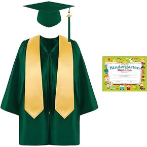 Kindergarten Graduation Cap and Gown with 2024 Tassel,Graduation Stole and Certificate for Childs