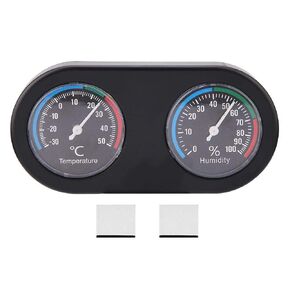 Reptile Thermometer Hygrometer, Mini Round Shape Dual Dial Thermometer and Humidity Gauge for Reptile Tank Lizard Tortoise Spider Pet Rearing Box