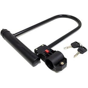 MMG Motorcycle Scooter Anti-Theft Security Lock U Shaped, Comes with Two Keys and Carry Bracket