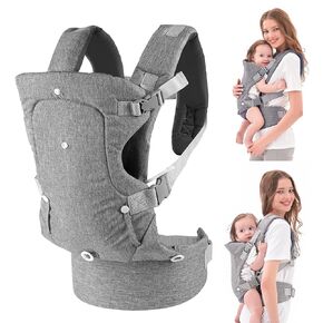 Advanced 4 in 1 Baby Carrier, Ergonomic, Convertible, Face-in and Face-Out Front and Back Carry for Newborn to Toddler with Enhanced Lumbar Support (8-32 Lb)