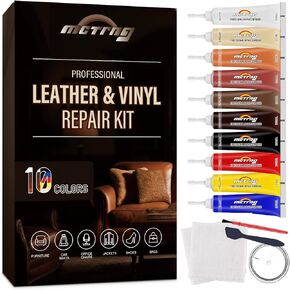 Leather Repair Kit for Furniture, Couch, Sofa, Jacket, Car Seats and Purse, Restores Faux, Artificial, Genuine Pleather and Any Material, with Super Easy to Follow Instructions to Match Any Color