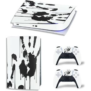 PS5 Digital Version Skin for Console and Controllers, Vinyl Sticker Play-Station 5 Skins, Wrap Decal Cover Protective Accessories for PS5 Digital Edition(White Marble)